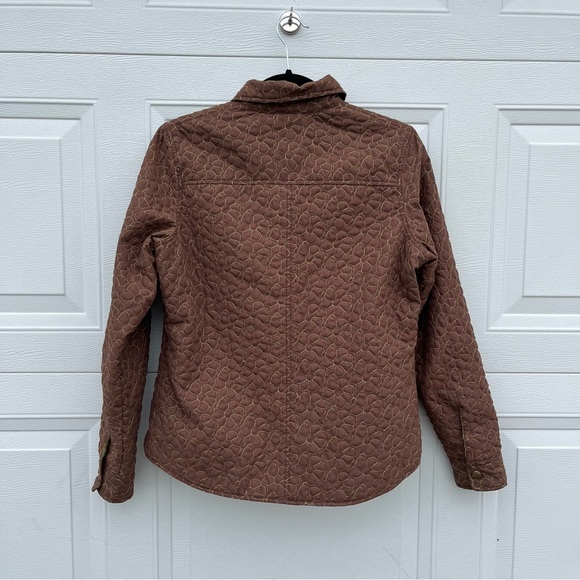 Ariat Quilted Snap Jacket Coat Small Floral Embroidered Cowgirl Granola Brown - Picture 5 of 8